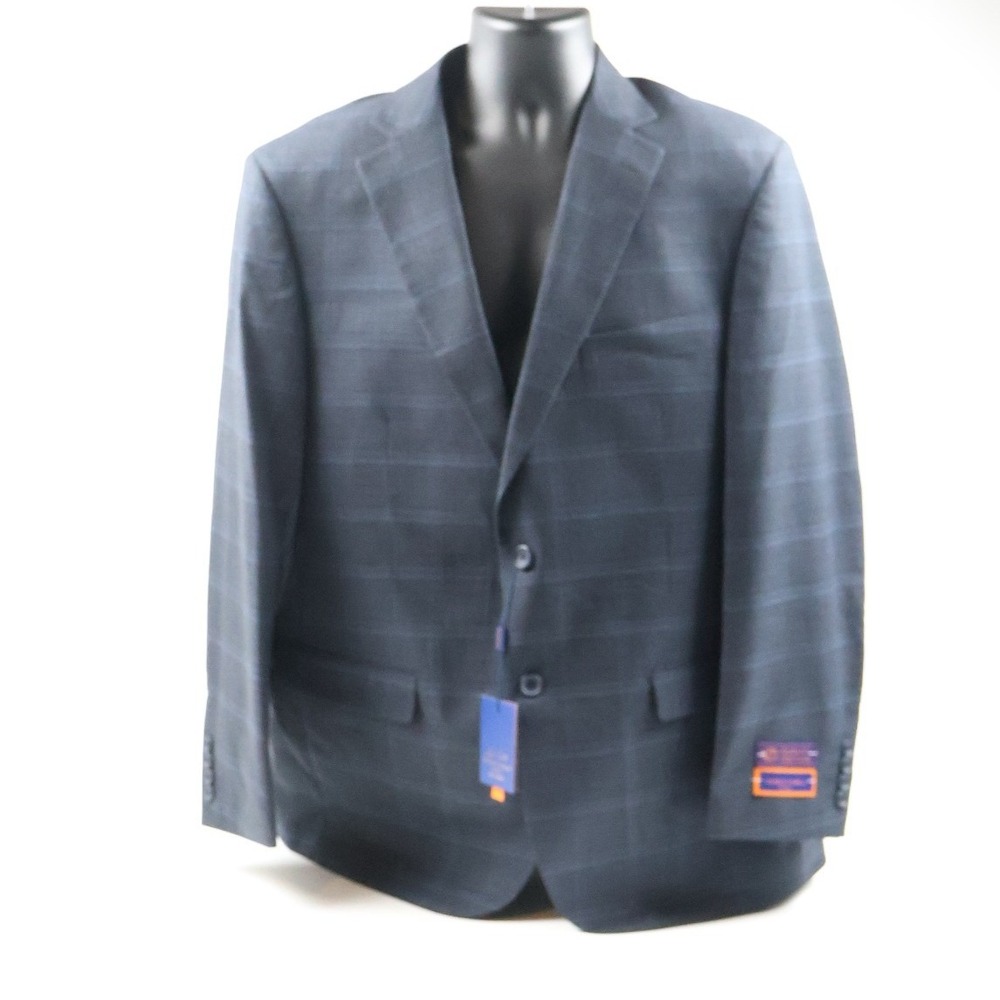 Giorgio Fiorelli Suit Set Navy Plaid 2BT Vent Nopleat 46/40 New